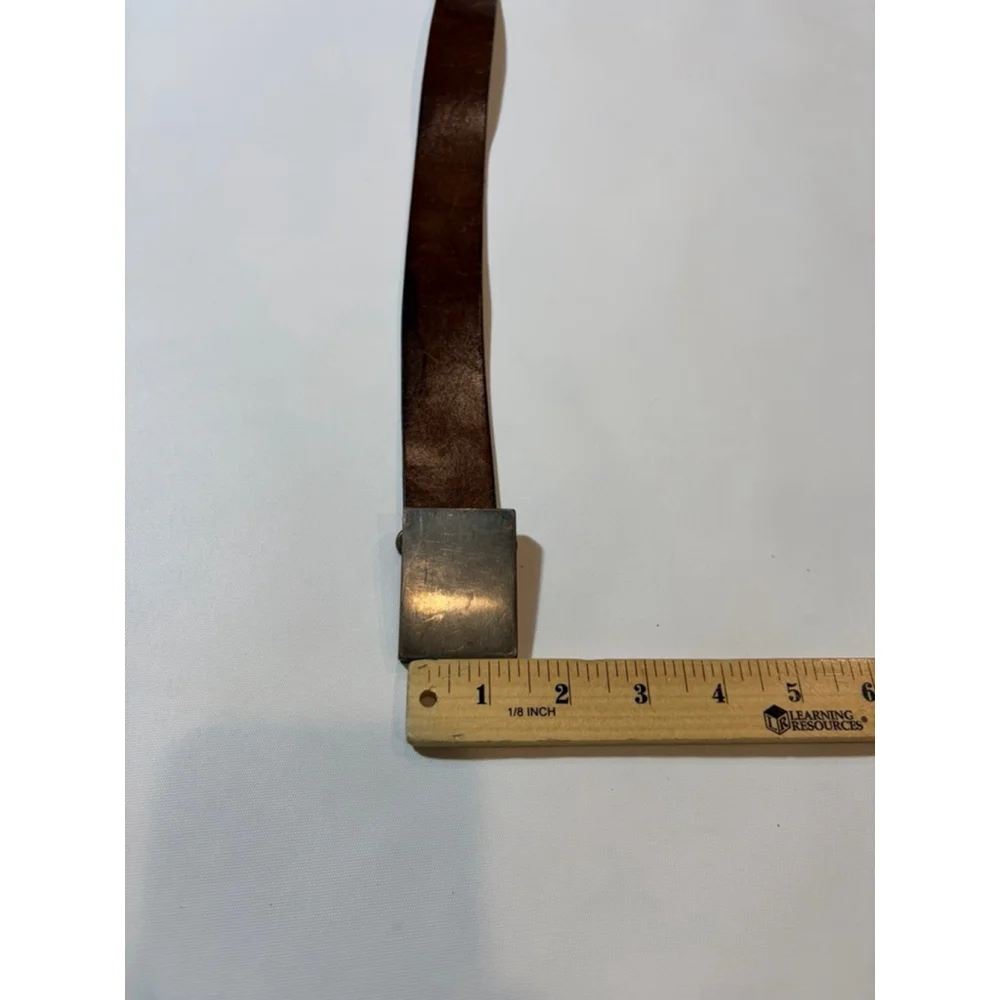 Banana Republic Brown Leather Belt Square Buckle Medium Classic